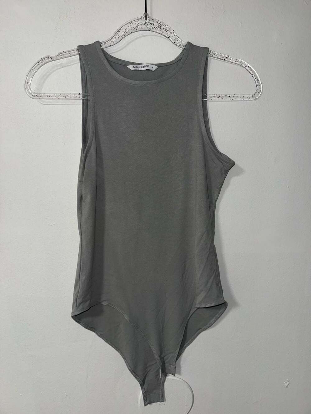 Mangopop Gray Sleeveless Tank Bodysuit Size M